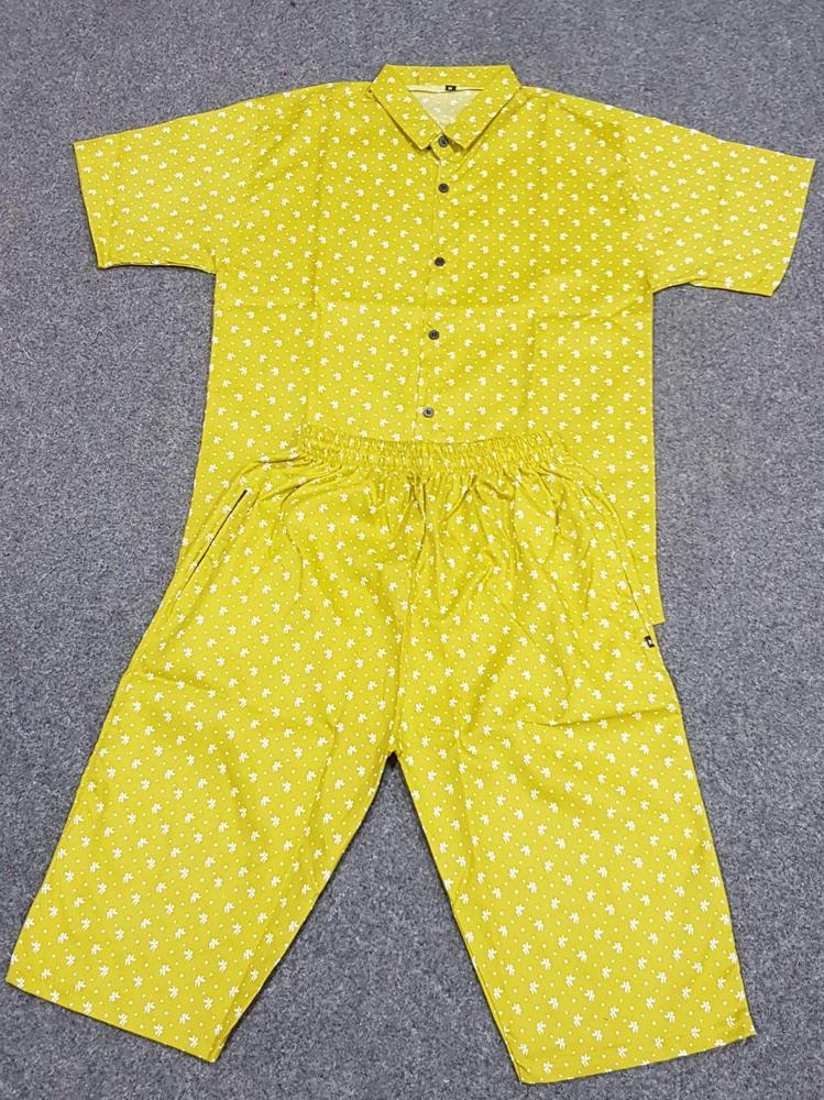 2 Pcs Men's Cotton Printed Co-ord Set