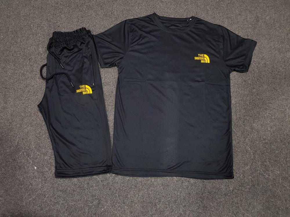 2 Pcs Men's Micro Interlock Plain T-Shirt & Shorts Tracksuit