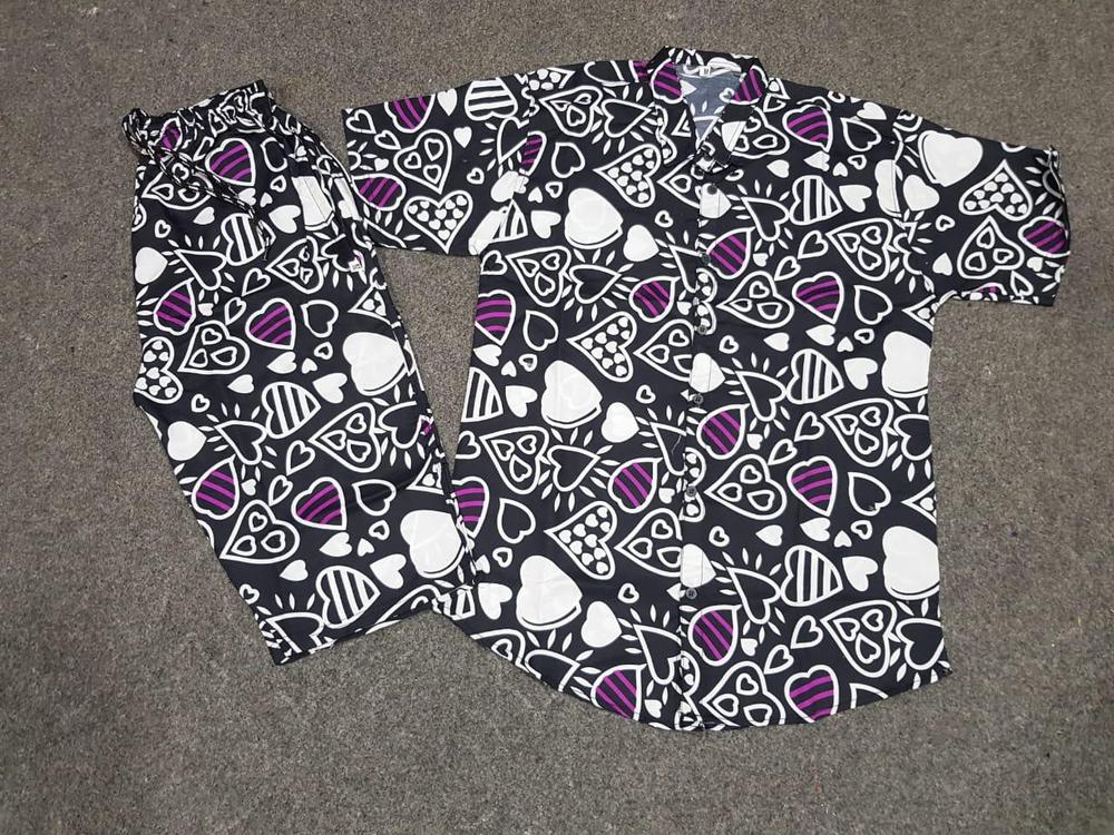 2 Pcs Men's Cotton Printed Co-ord Set