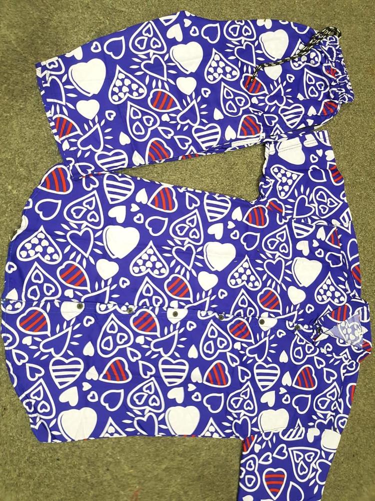 2 Pcs Men's Cotton Printed Co-ord Set