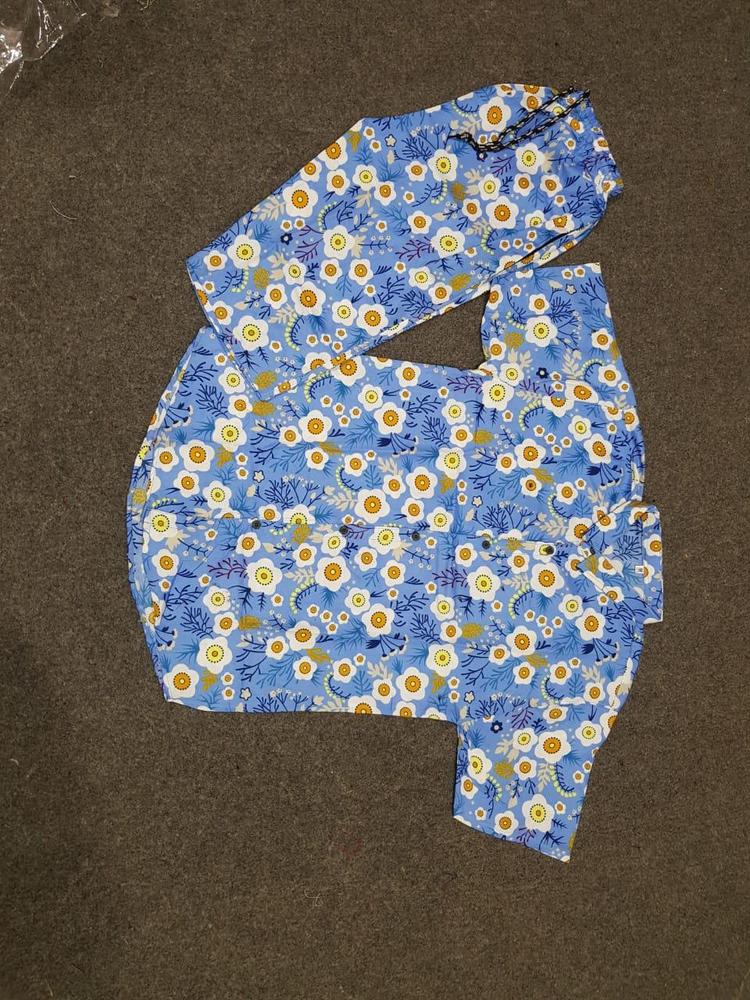 Men Cotton Printed Co-Ord Set Blue Floral Medium to XL