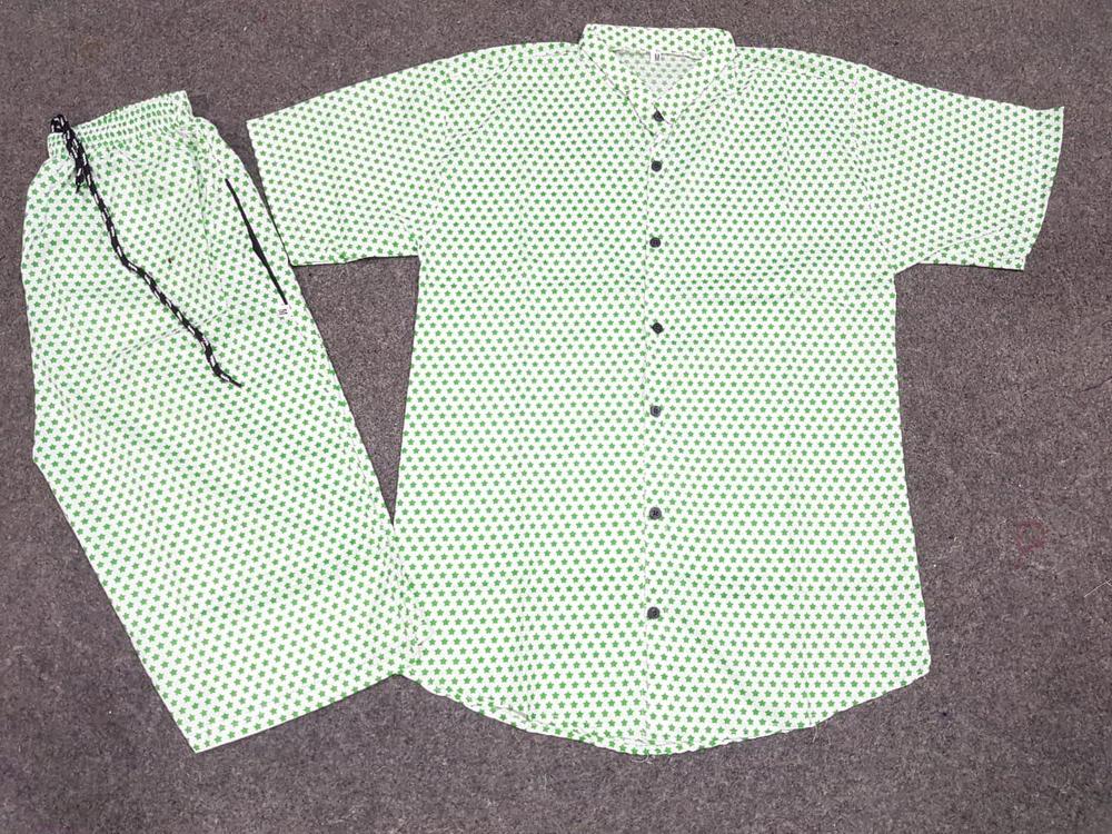 2 Pcs Men's Cotton Printed Co-ord Set