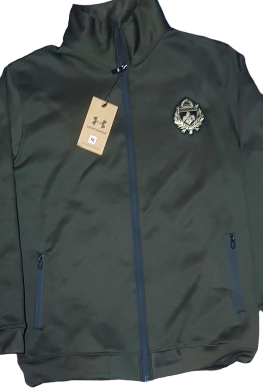 Men Green Fleece Track Suit 2-Piece Set