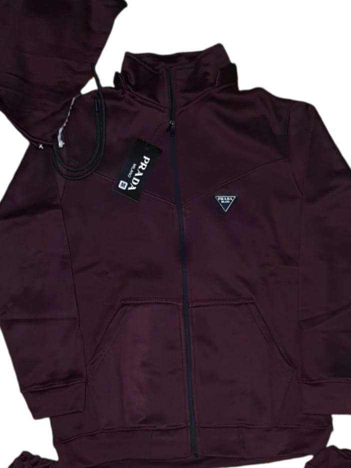 Maroon Dryfit Hoodie Track Suit 2 Pcs Unisex