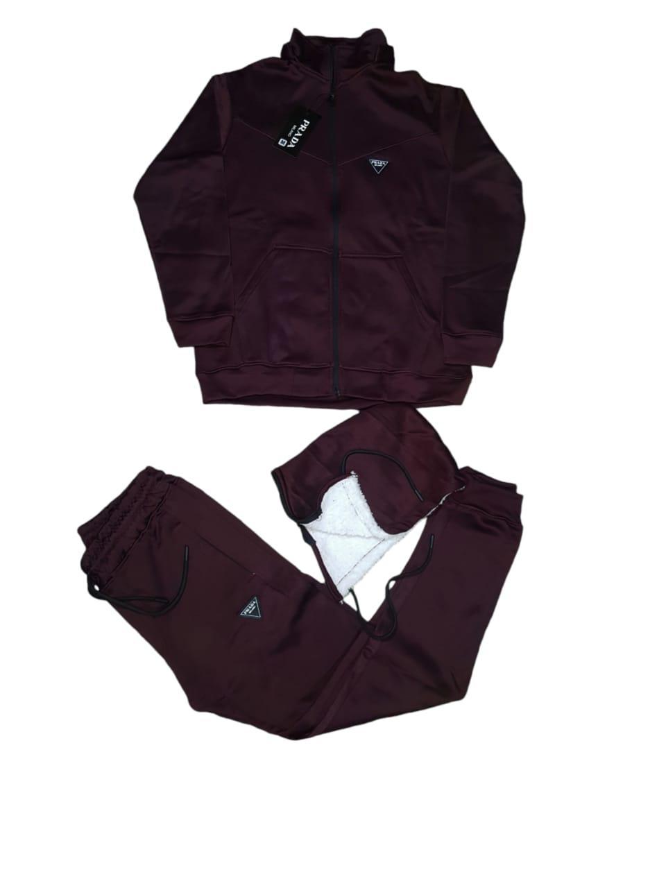 Maroon Dryfit Hoodie Track Suit 2 Pcs Unisex