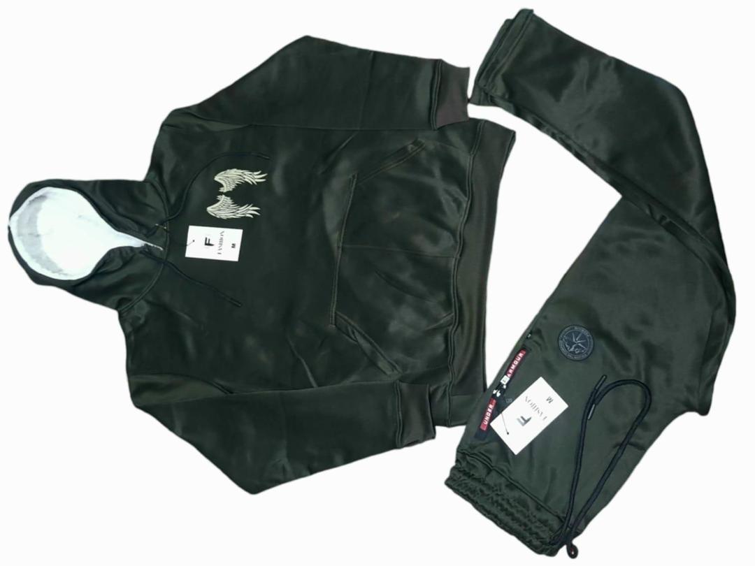 Men Fleece Hoodie Track Suit Black