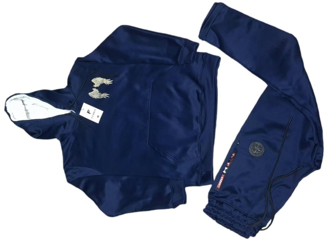 Men Fleece Hoodie Track Suit Navy Blue