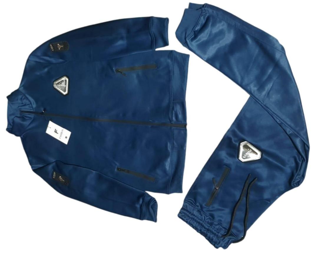 Men Navy Blue Dri Fit Track Suit with Zip Pockets