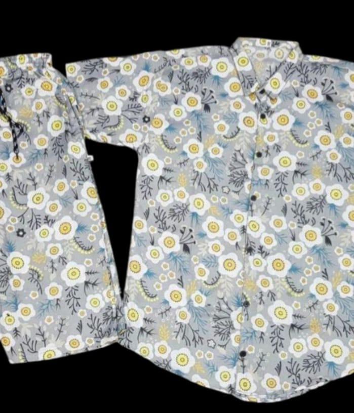 Men Cotton Floral Co-Ord Set Summer Wear