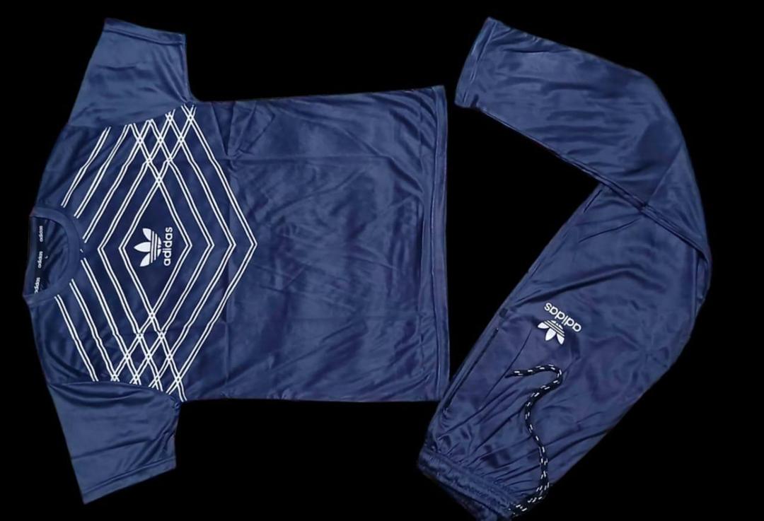 Men Blue Printed Micro Interlock Track Suit