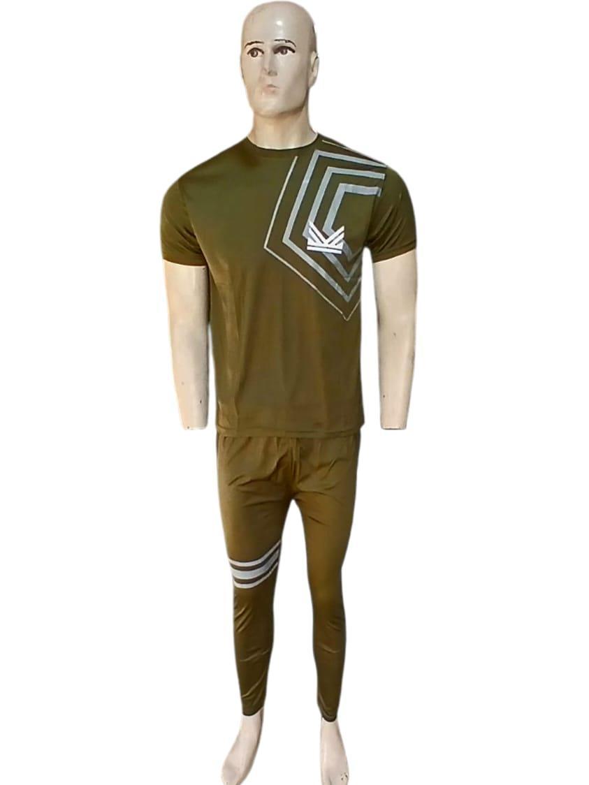 Men's Printed Micro Interlock Track Suit - 2 Pcs Set in Green
