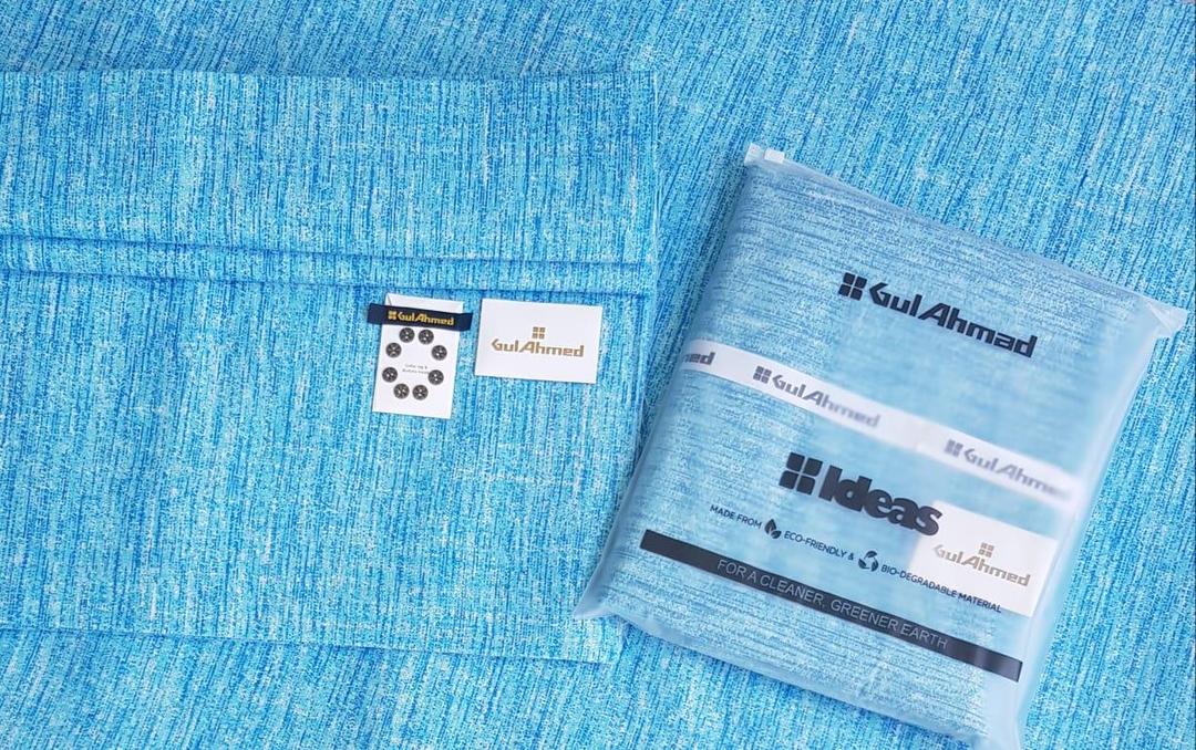 Gul Ahmed Men's Blue Cotton Khaddar Suit Winter Office Casual