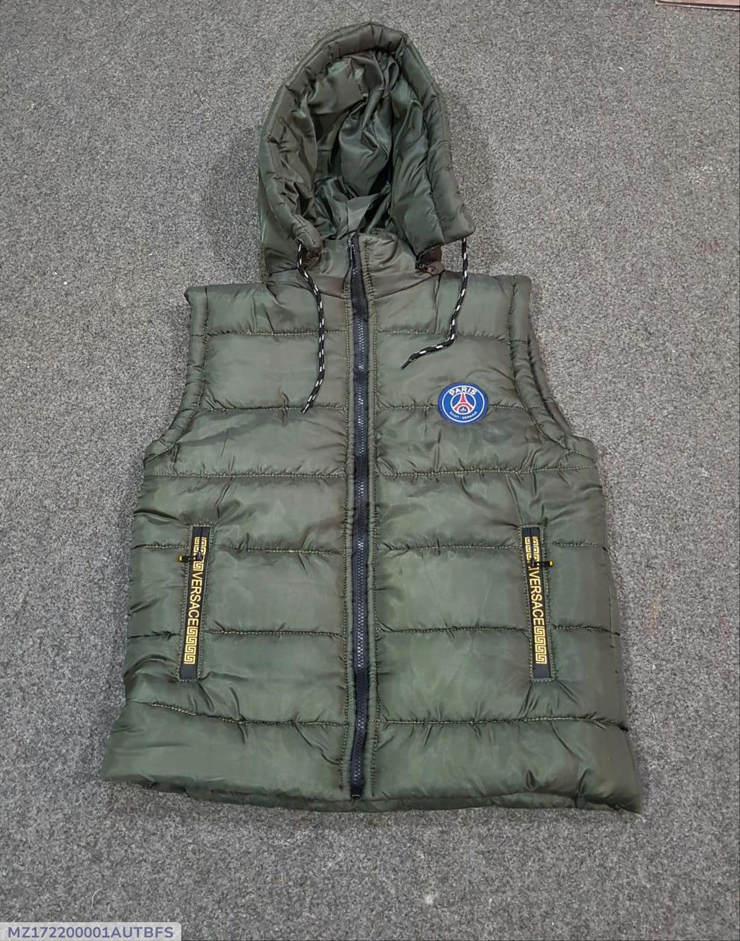 Men Sleeveless Puffer Jacket Green Paris Saint-Germain