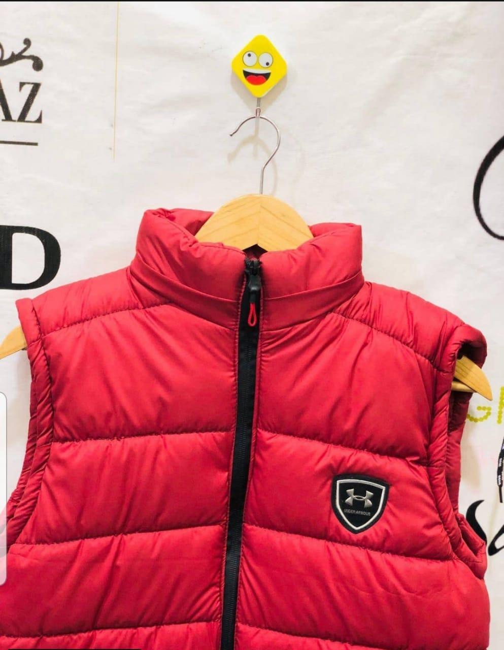Red Men's Sleeveless Puffer Jacket Winter Cozy