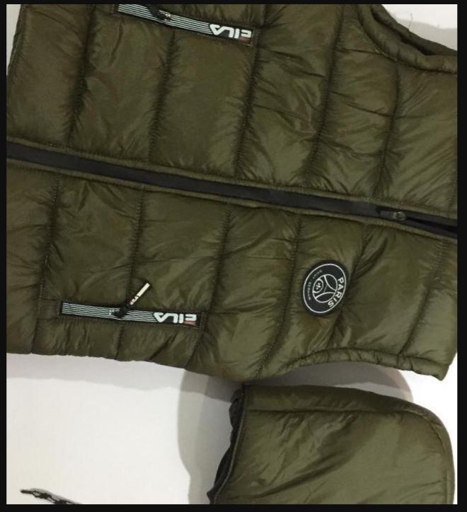 Green Sleeveless Paris Logo Jacket for Men