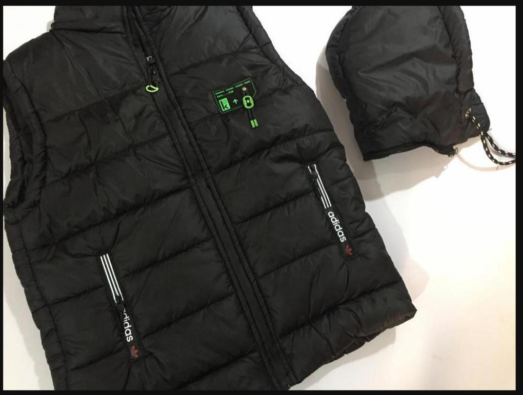 Men's Sleeveless Puffer Jacket Black Parachute Hooded