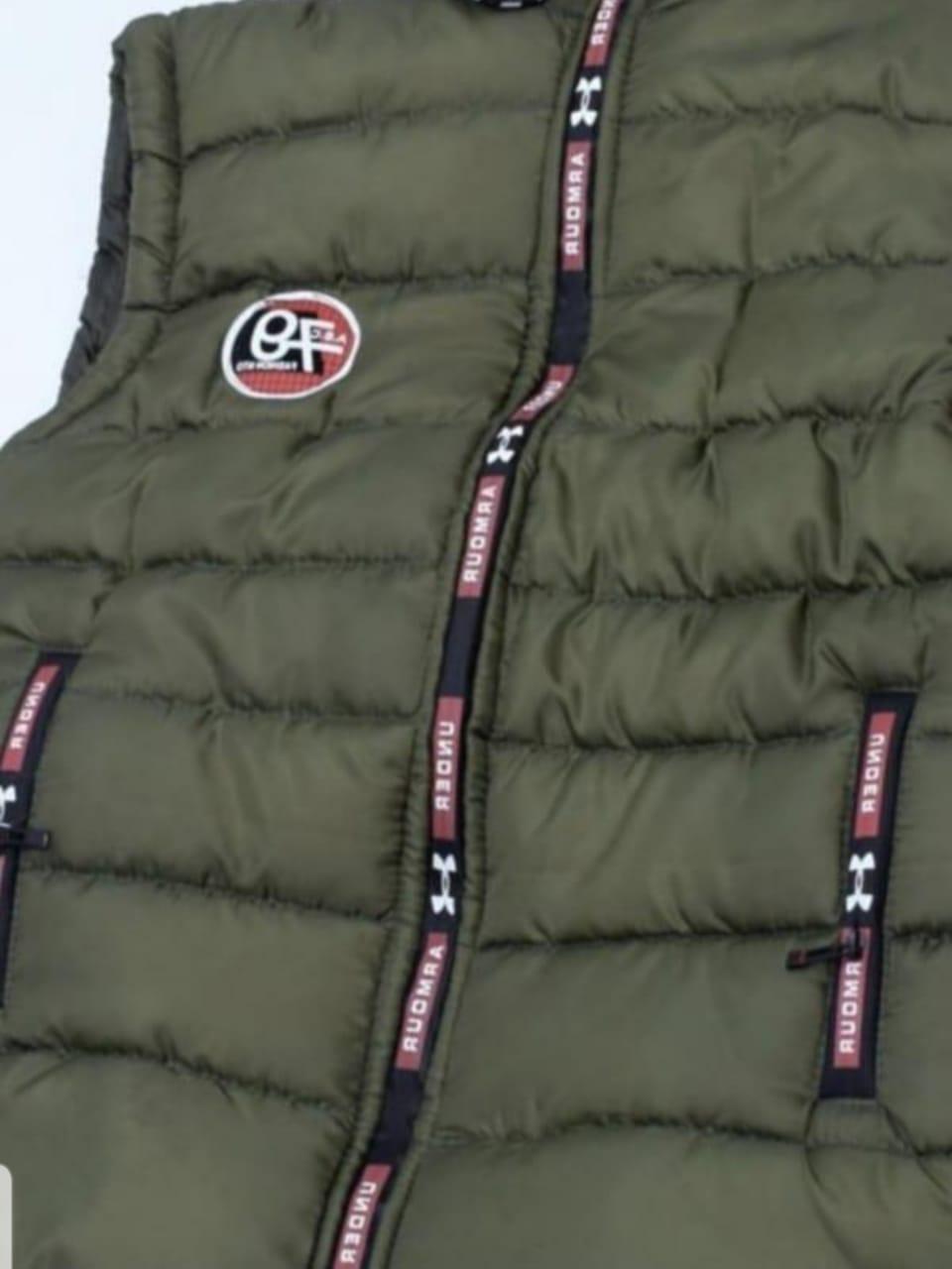 Sleeveless Hoodie Jacket Green Quilted Winter Warm