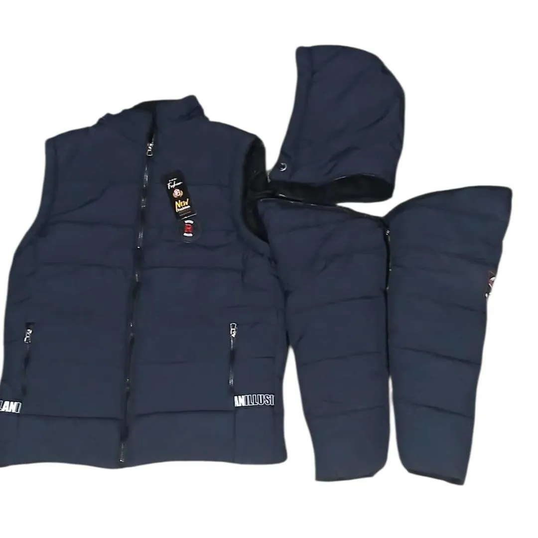 Men's Polyester Plain Puffer Jacket