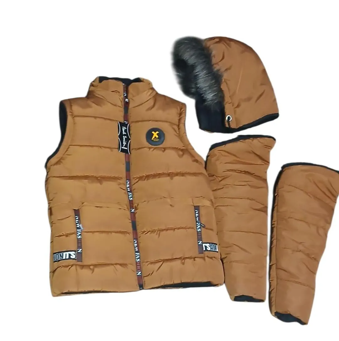 Men's Polyester Plain Puffer Jacket