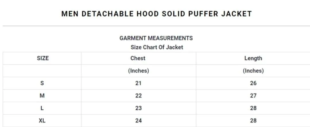 Men's Green Polyester Puffer Jacket Small to XL