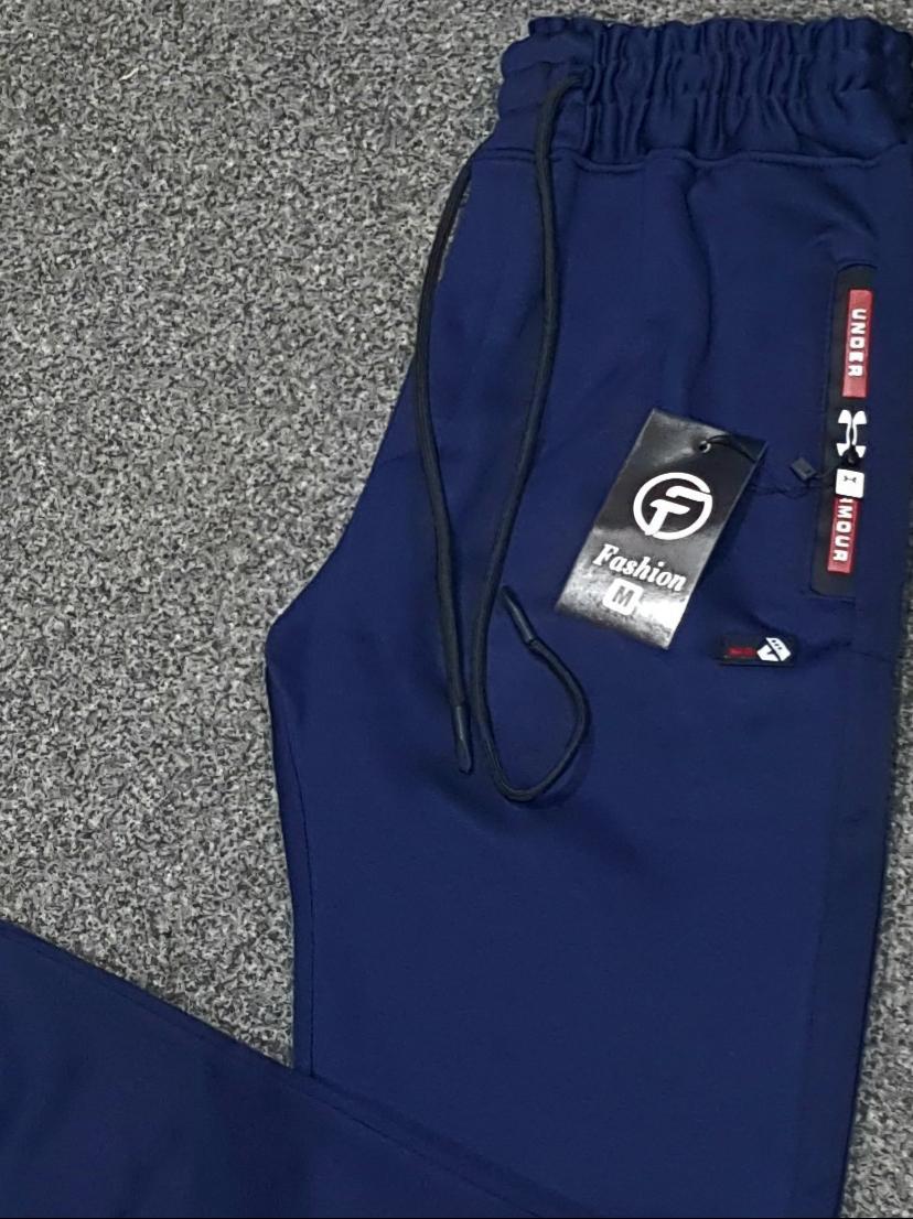 Men Blue Fleece Trousers Stretchable Waistband