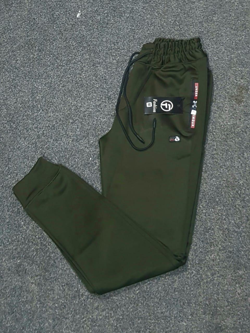 Green Fleece Trousers for Men Winter Casual Wear