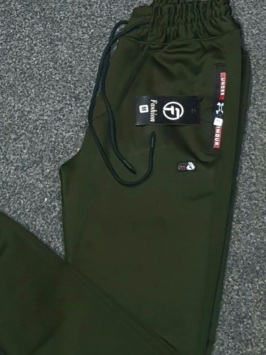 Green Fleece Trousers for Men Winter Casual Wear