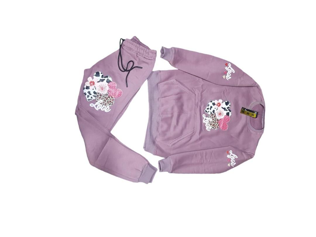 Purple Printed Cotton Tracksuit for Kids 3-10 Years