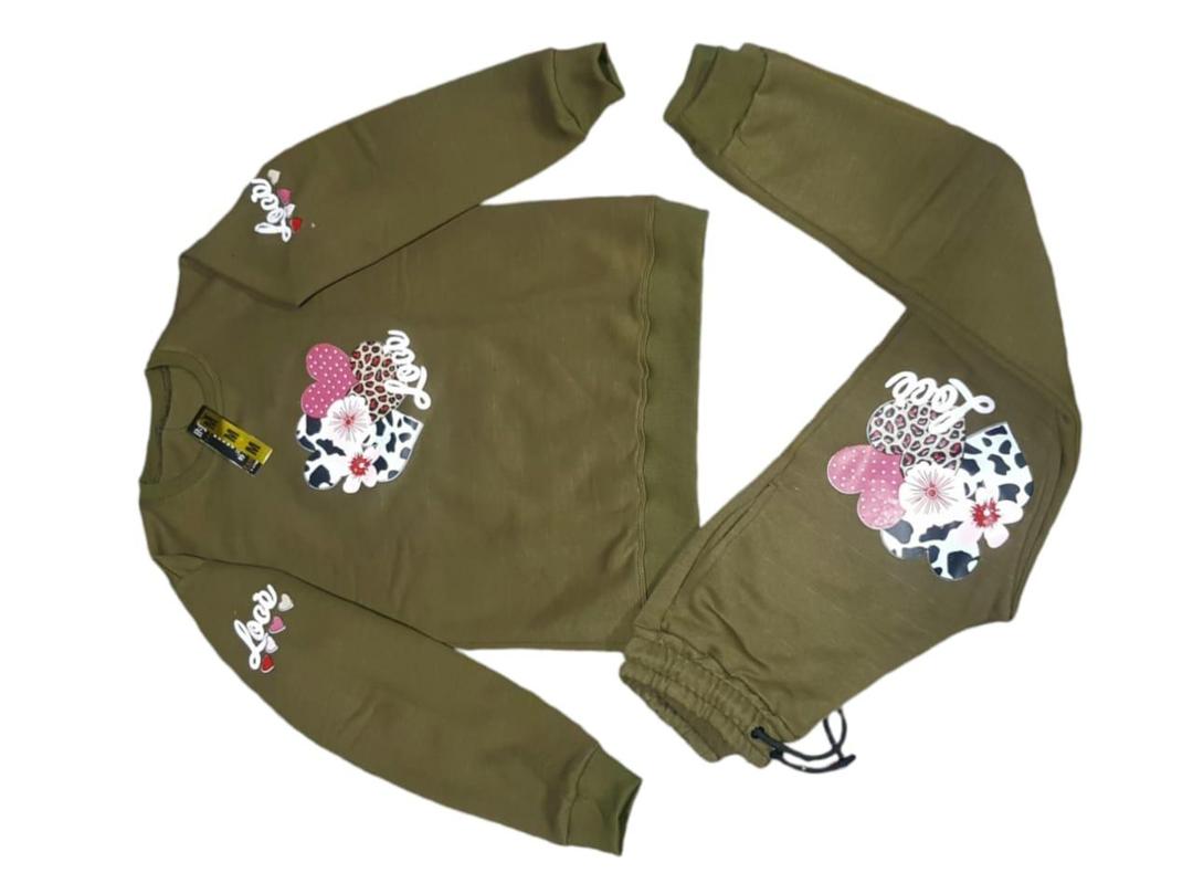 Kids Green Printed Tracksuit Set for Girls 3-10Yrs