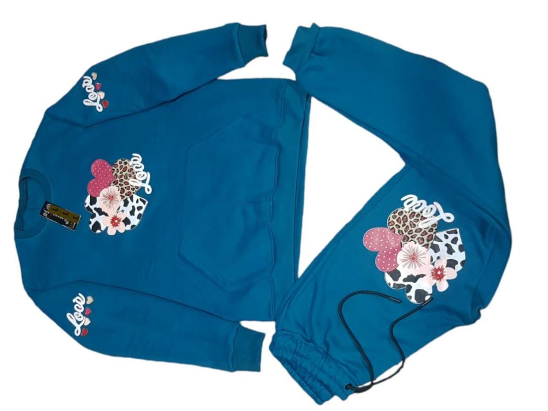 Blue Printed Tracksuit for Kids 3-10 Years Cotton