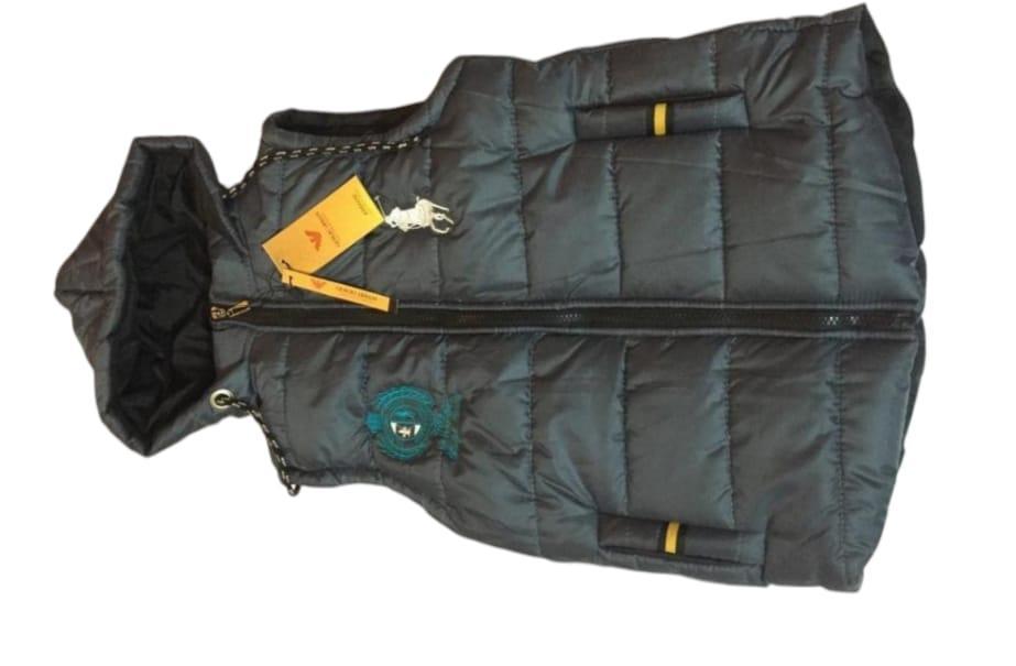 Black Sleeveless Hooded Jacket for Boys 5-10 Years