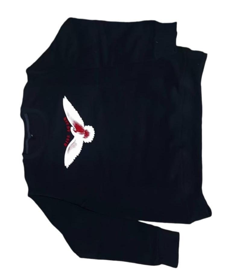 Black Dove Graphic Sweatshirt Medium Large Fleece