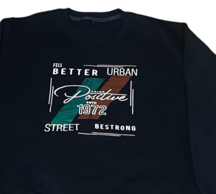 Black Unisex Graphic Sweatshirt Medium Large