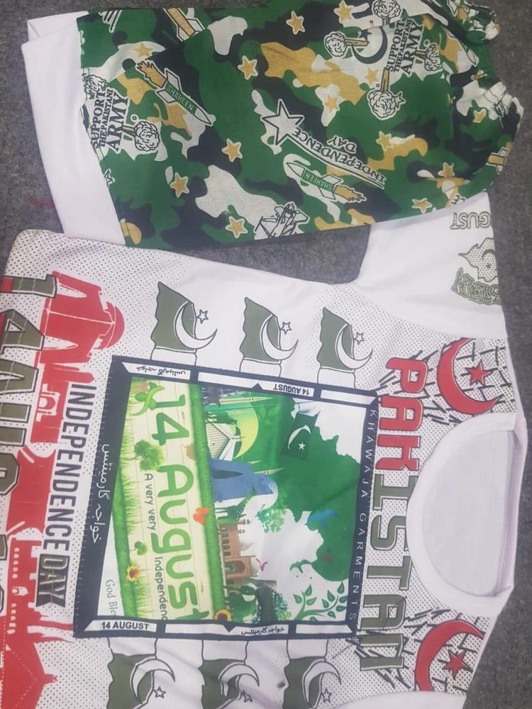 Pakistan Day Shirt & Shorts Set for Kids Cotton 100%