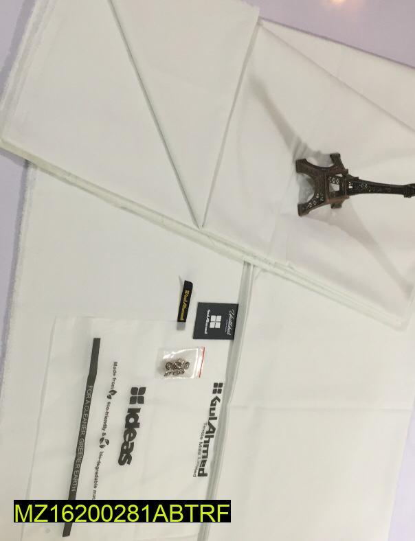 Men's Wash & Wear Plain Suit White