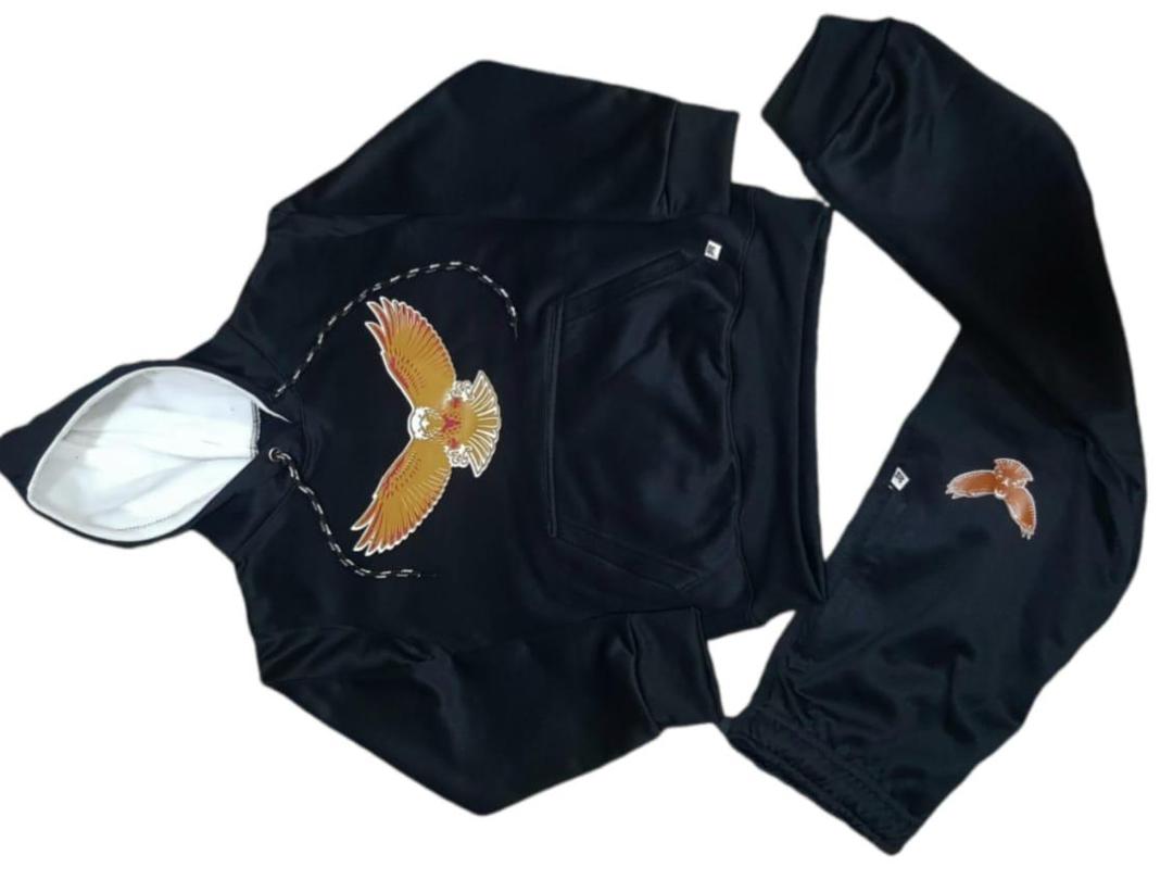Unisex Fleece Shirt & Trouser Set Black 5-14 Years