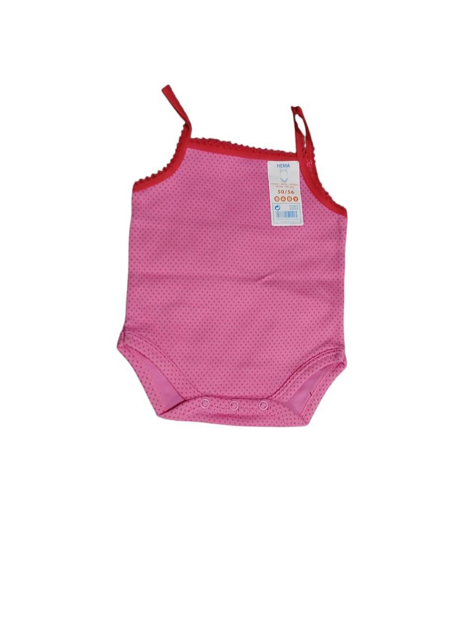 Pink Jersey V-Neck Romper Set for Baby Girls 6-9M