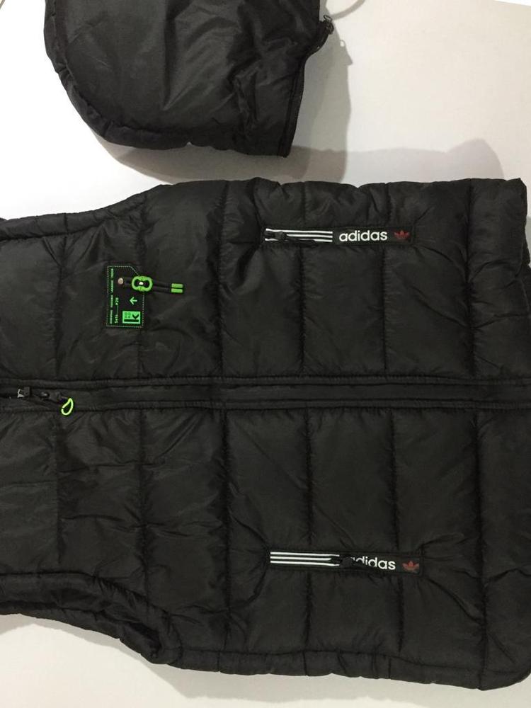 Men's Black Parachute Puffer Jacket with Hood