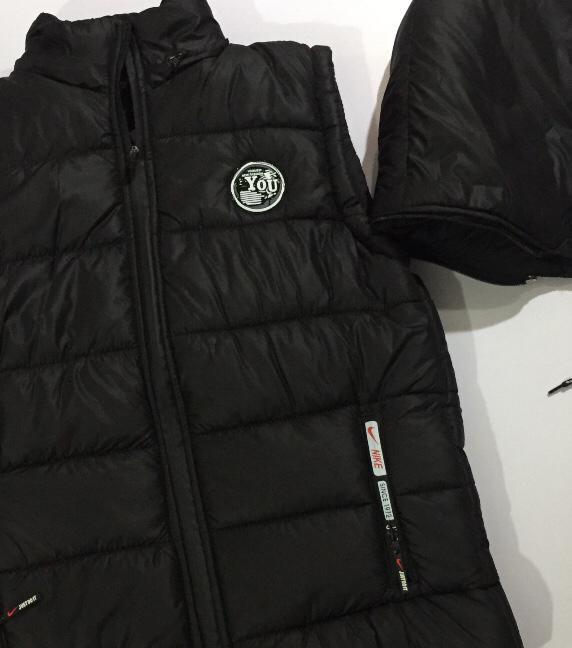 Men's Black Parachute Puffer Vest with Hood