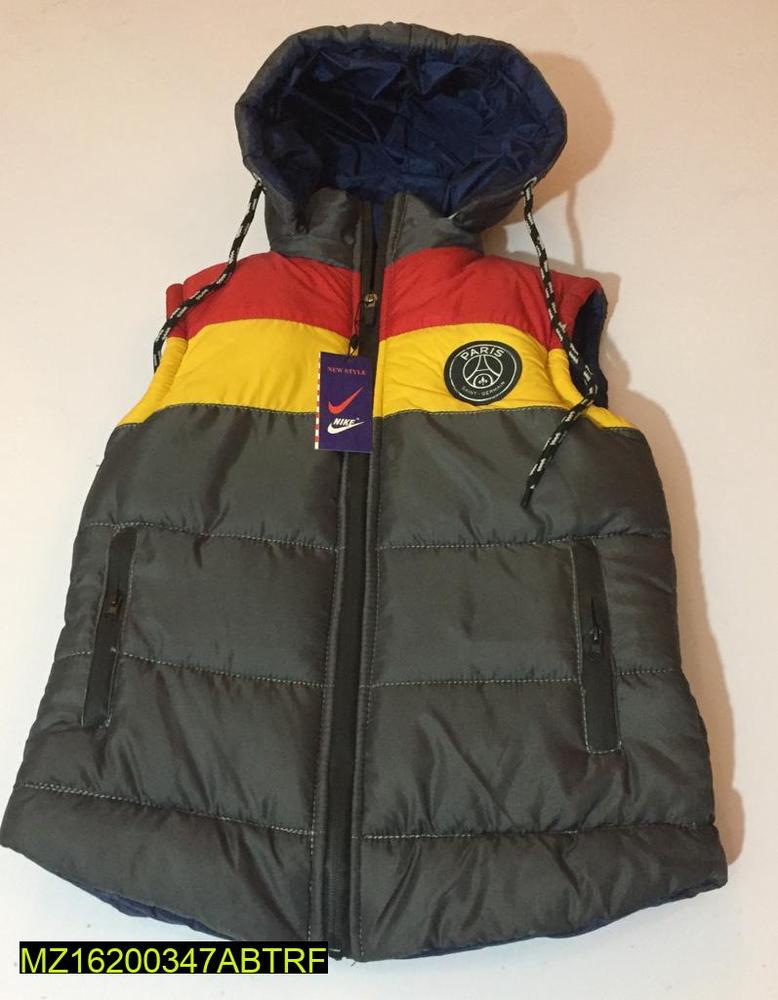 Kids Sleeveless Quilted Jacket Red Yellow Gray Winter