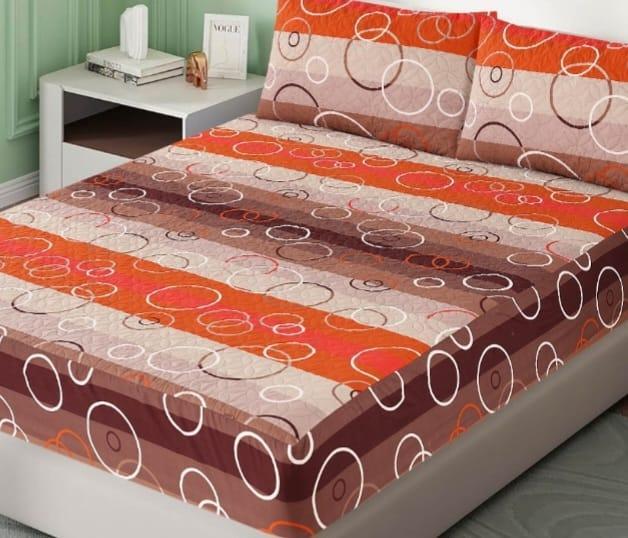 Vibrant 3 Pcs Cotton Printed Double Bedsheet Set