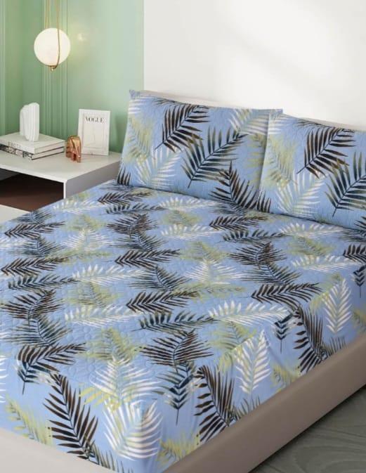 Double Bed Cotton Tropical Leaf Print Set