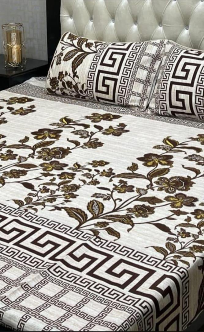 Double Bedsheet Set Crystal Cotton Multicolor Printed 90x97
