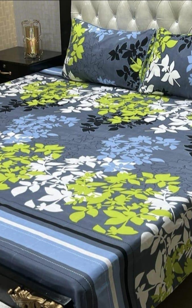 Multicolor Crystal Cotton Double Bedsheet Set 90x97