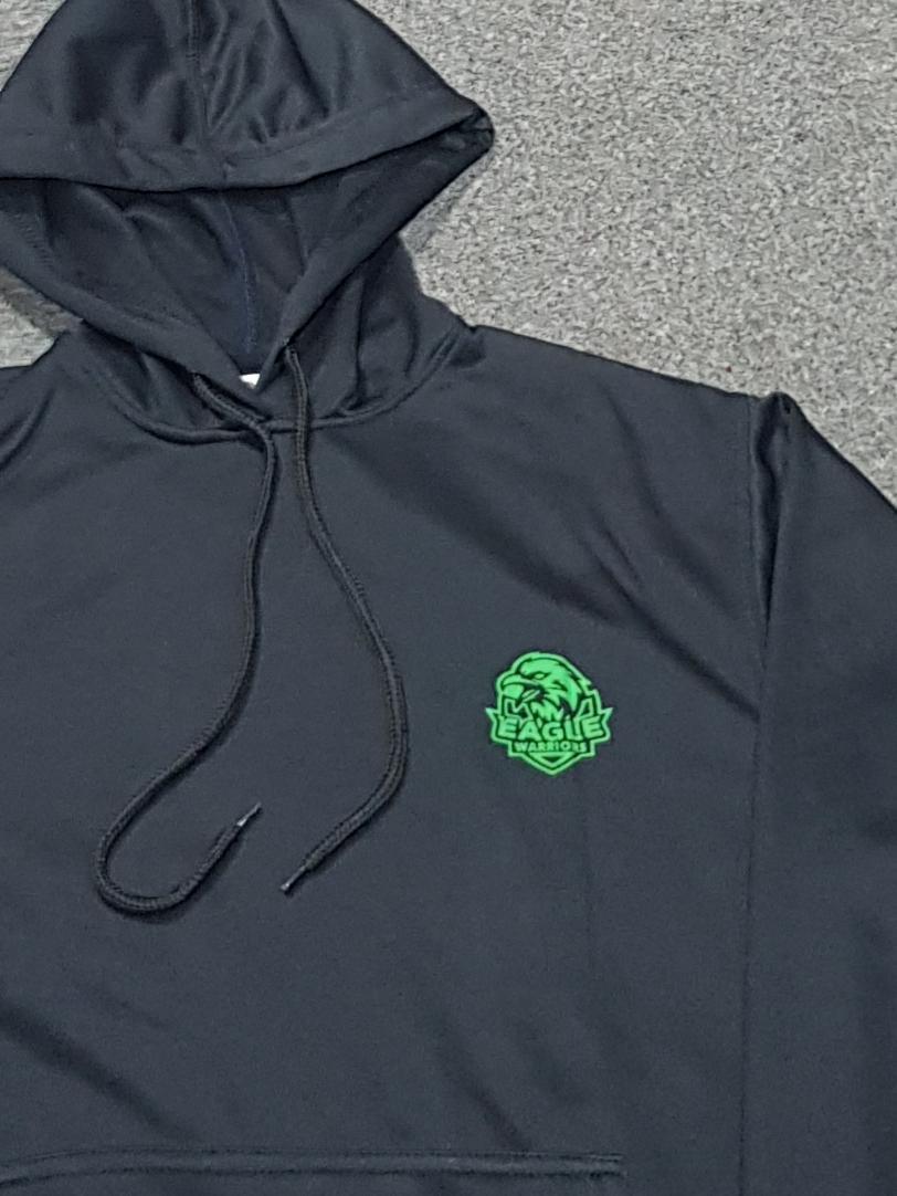 Black Hoodie with Green Emblem Medium to XL