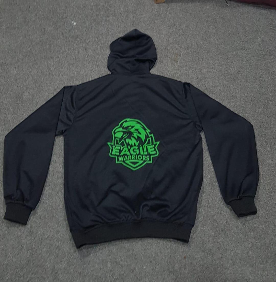 Black Hoodie with Green Emblem Medium to XL
