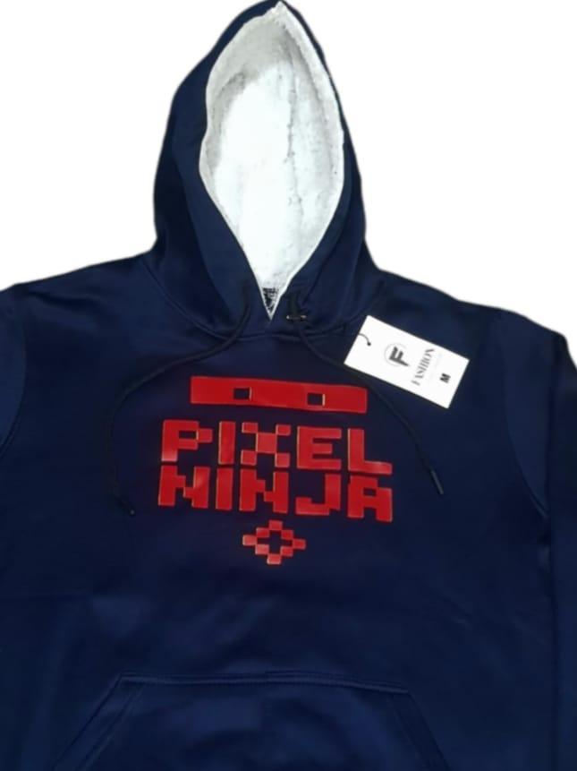 Men Blue Pixel Ninja Hoodie Medium to XL
