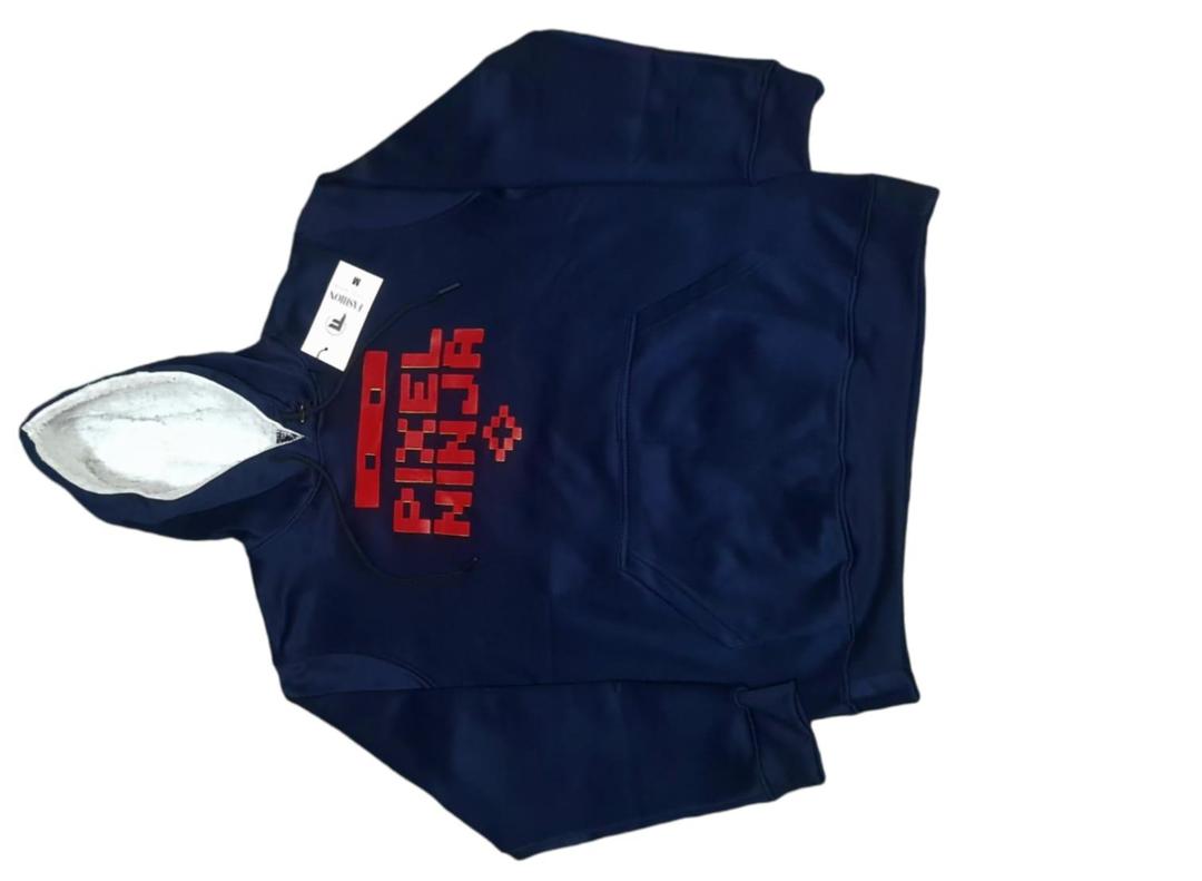 Men Blue Pixel Ninja Hoodie Medium to XL