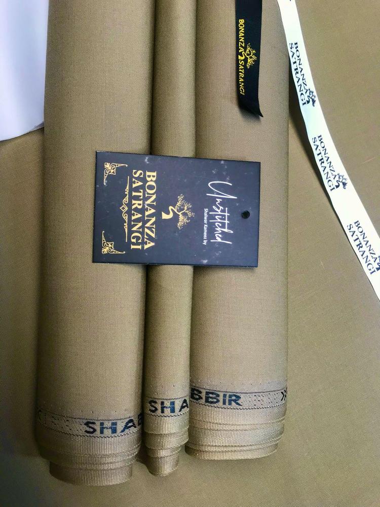 Unstitched Suit Bon Niza Satrangi Wash & Wear Beige