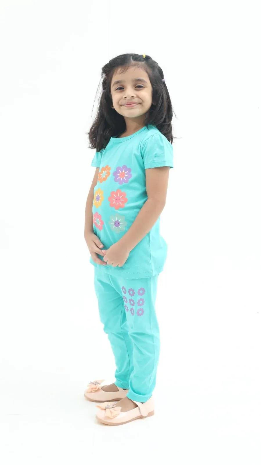 Charming Girl's Embroidered Jersey Shirt And Trouser Set - 2 Pcs (1-10 Years)